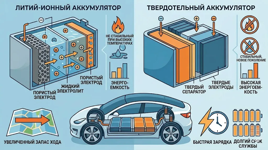 Что такое твердотельные батареи для электромобилей